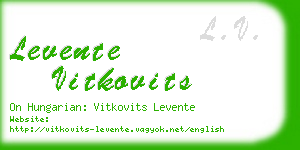 levente vitkovits business card